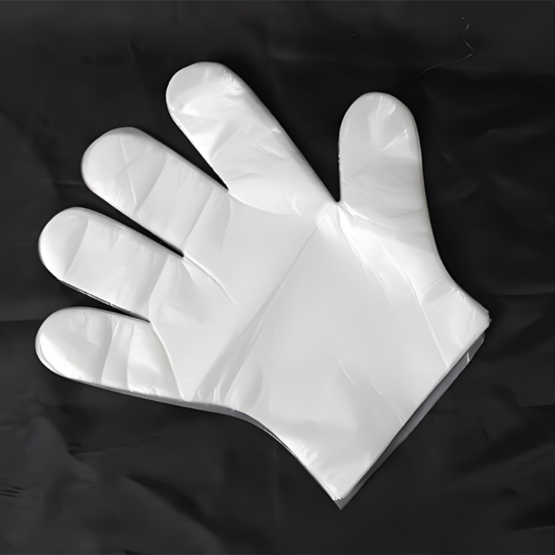 Lámhainní HDPE lasmuigh den bán atá uiscedhíonach agus ola-dhíonach Lámhainní HDPE lasmuigh den bán atá uiscedhíonach agus ola-dhíonach